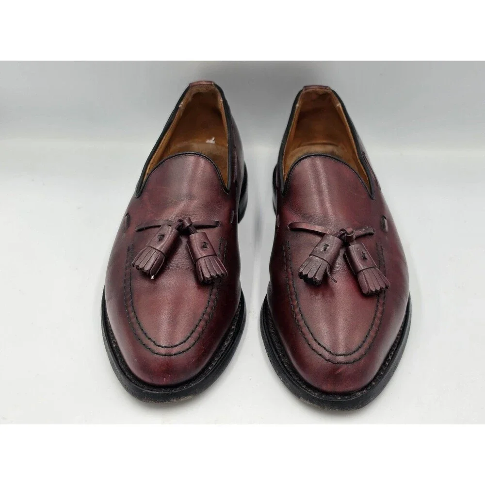 Allen Edmonds Grayson Burgundy Brown Tassel Loafer Dress Shoes Mens Size 9 D